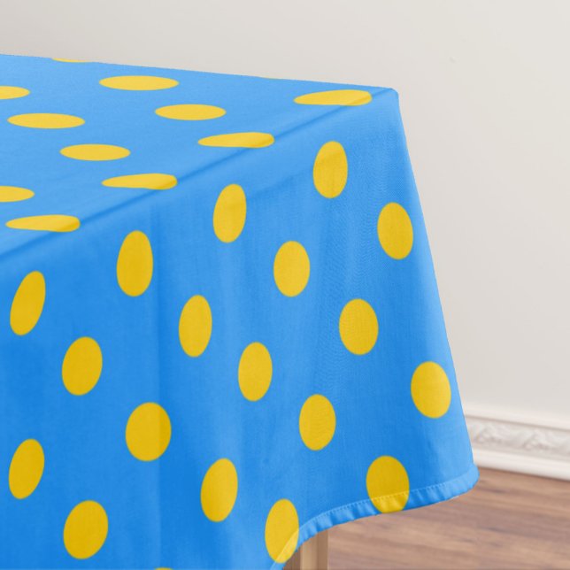 Nappe Yellow On Blue Polka Dots Pattern Design (Créateur téléchargé)