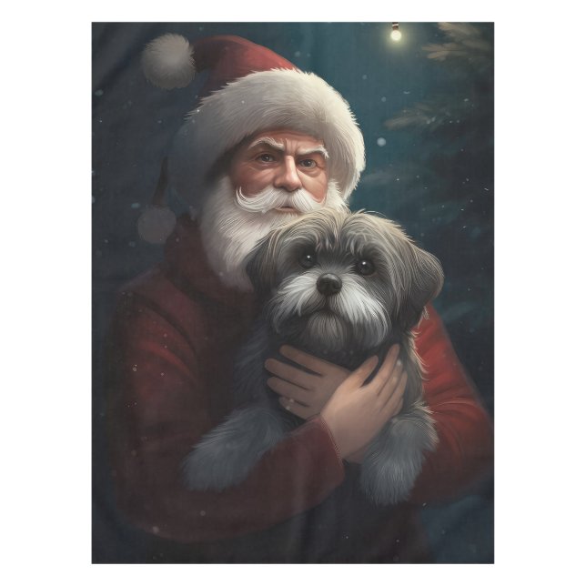 Nappe Yorkipoo avec Noël Festif du Père Noël (Devant)