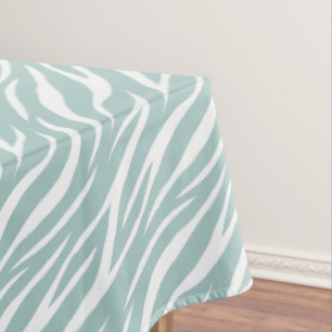 Nappe Zebra Imprimer Blanc Sage Vert mignon Moderne Moti