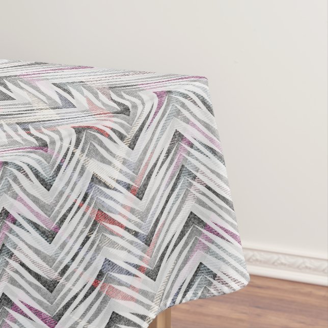 Nappe Zigzag, géométrique, gris, lilas, rose, noir, band (In Situ)