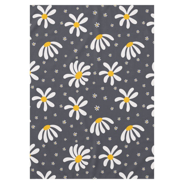 Nappes florales de marguerites grises et blanches  (Devant)