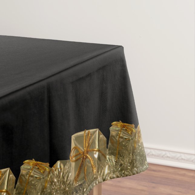 Nappes noires de vacances de ChristmasTablecloth (In Situ)