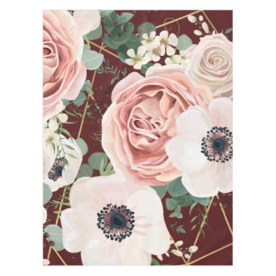 Nappes personnalisées Jardin géométrique Vin Rose