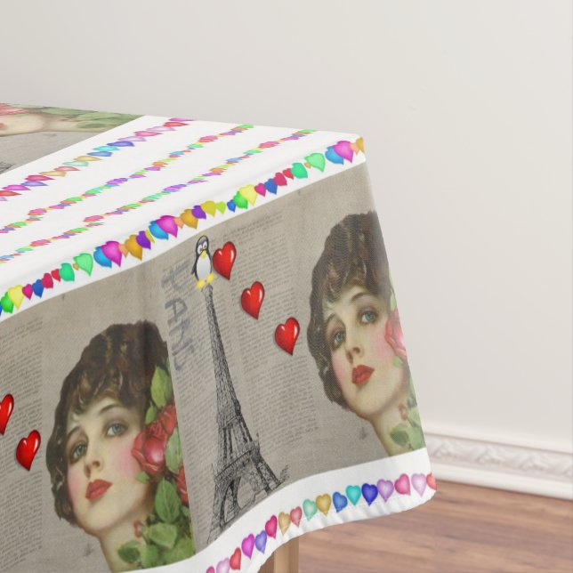 Nappes Saint-Valentin Coeurs de pingouins (In Situ)