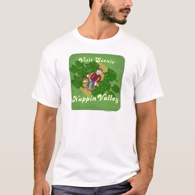 Nappin Valley Cheeky Napa Travel Cartoon T-Shirt (Vorderseite)