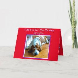 Napping Basset auf der sonnigen Valentintagskarte Karte