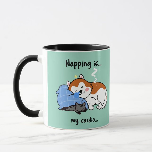 Napping ist... mein Herz.. schlafendes Nickerchen Tasse (Links)