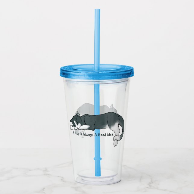 Napping Kitty Acryltrinkbecher (Vorderseite)