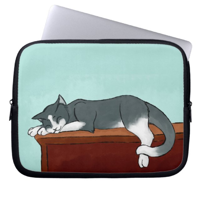 Napping Kitty Laptopschutzhülle (Vorderseite)