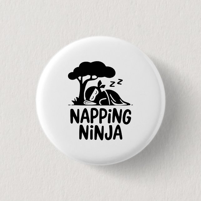 Napping Ninja Niedliche Schlaflosigkeit Ninja Art  Button (Vorderseite)