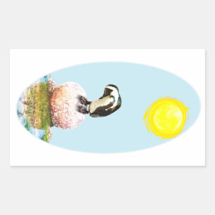 Napping Pinguin in der Sonne Rechteckiger Aufkleber