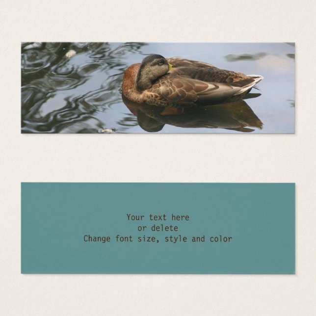 Naptime Mallard Duck Nature Mini Lesezeichen (Vorne & Hinten)
