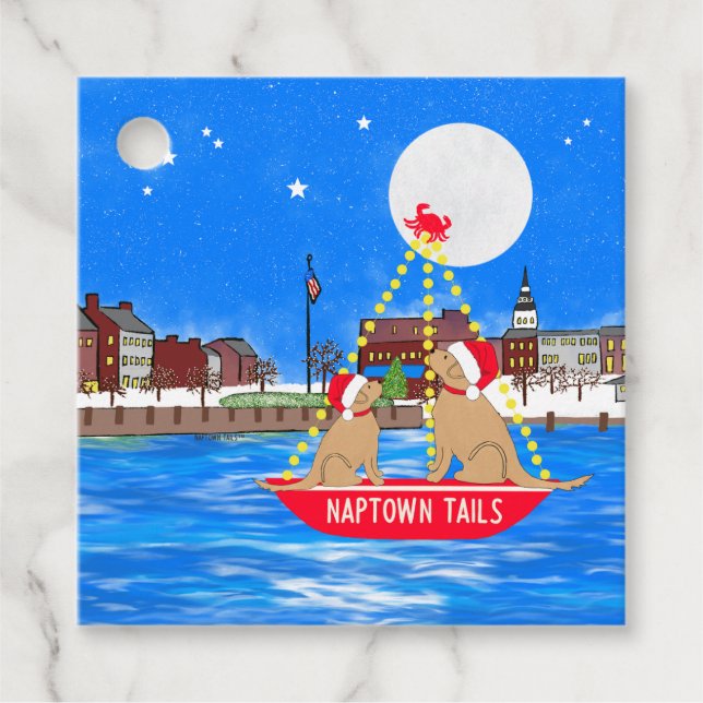 Naptown Tails Parade of Lights Christmas Gift Card Geschenkanhänger (Vorderseite)