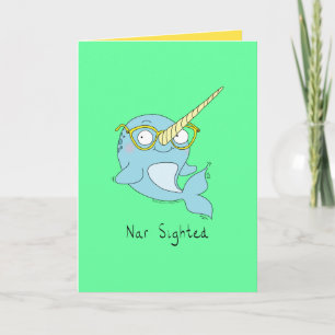 Nar Sighting - Narwhal mit Brille Grußkarte Karte