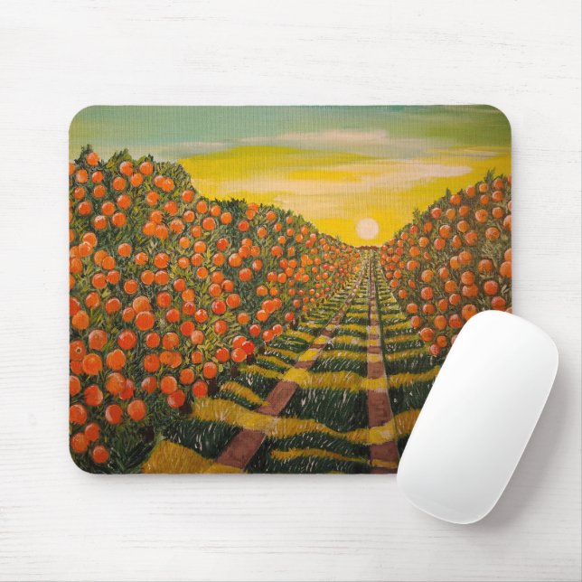 Naranjas de Valencia Gemälde von Alfred Fox Mousepad (Mit Mouse)