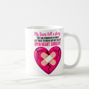 Narben nach einer Herzoperation erzählen eine Gesc Kaffeetasse
