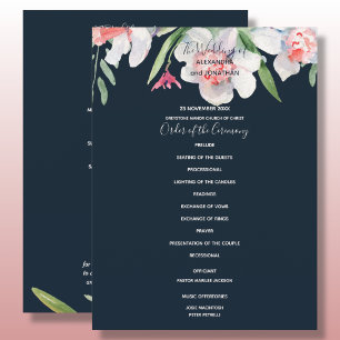 Narcisse blanc sur programme de mariage marine