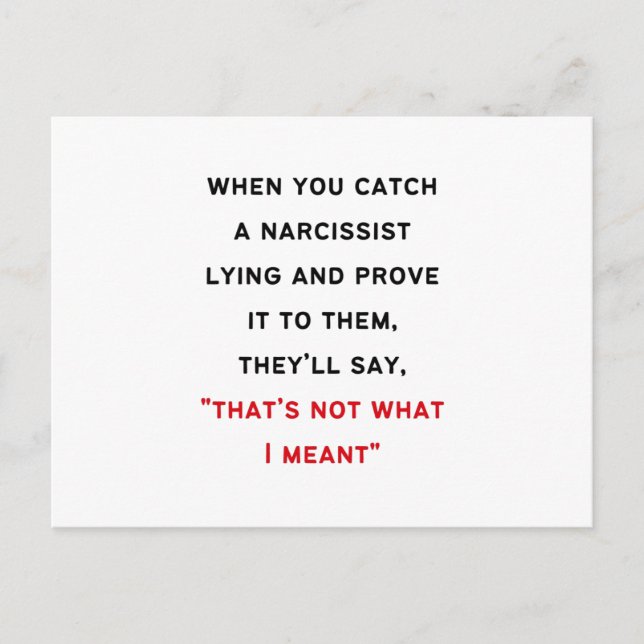 Narcissist Gaslighting Postkarte (Vorderseite)