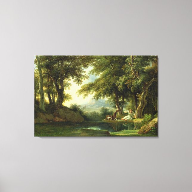 Narcissus Bewunderung seiner Reflexion Leinwanddruck (Vorderseite)