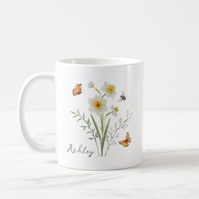 Narcissus Birth Month Flower Kaffeetasse (Links)
