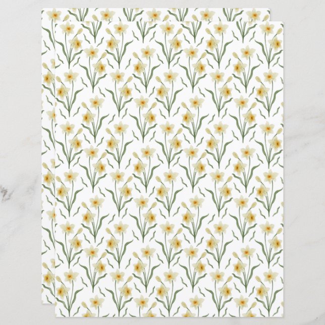 Narcissus Scrapbook Paper (Vorne/Hinten)