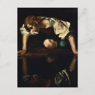 Narcissus von Caravaggio Postcard Postkarte