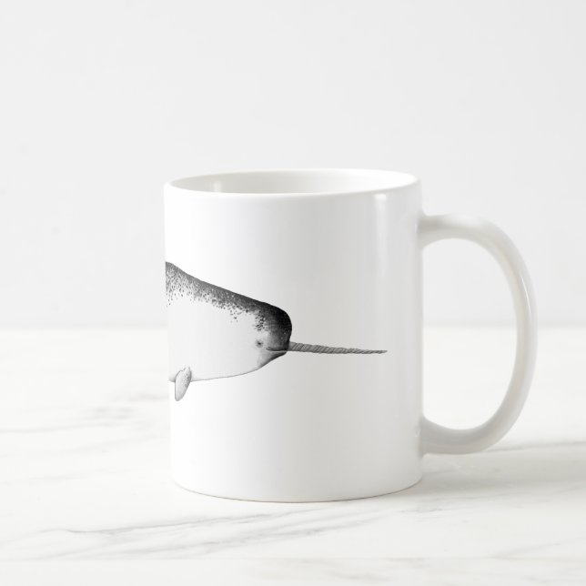 Narhwal Einhorn des Meeresillustrationswals Kaffeetasse (Rechts)