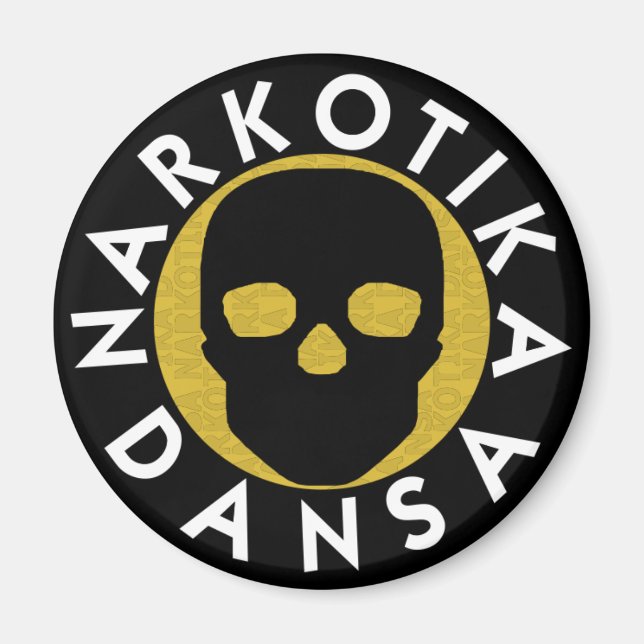 NARKOTIKA LIV Butter runder Magnet schwarz N3 (Vorne)