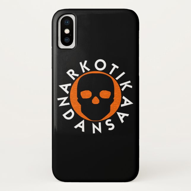 NARKOTIKA LIV Orange Gehäuse iPhone X schwarz N3 Case-Mate iPhone Hülle (Rückseite)
