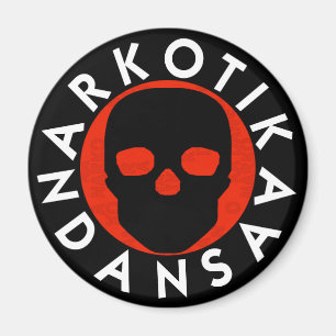 NARKOTIKA LIV Rose runder Magnet schwarz N3