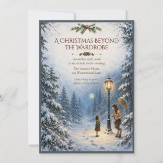 Narnia Inspirierte Verzauberte Weihnachts-Einladun Einladung