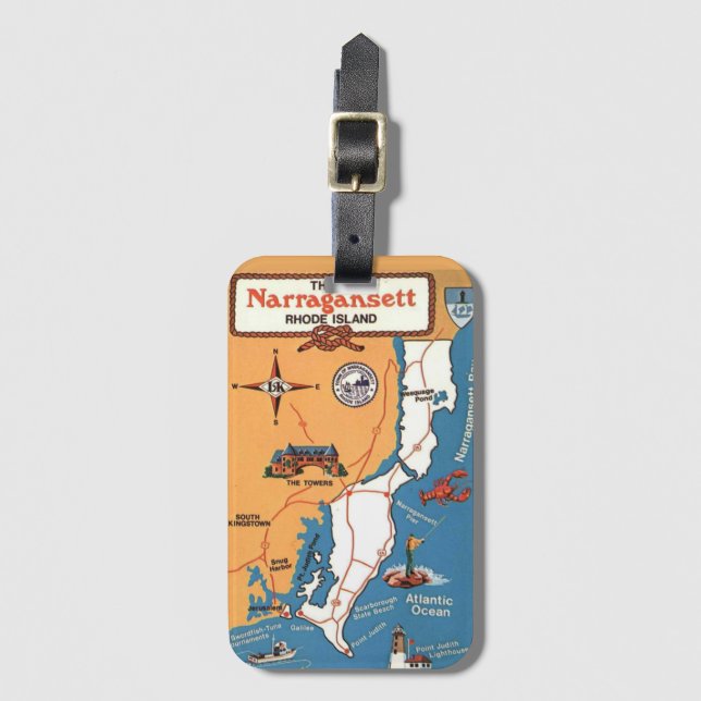 Narraganset Rhode Island Gepäckanhänger (Vorderseite Vertikal)
