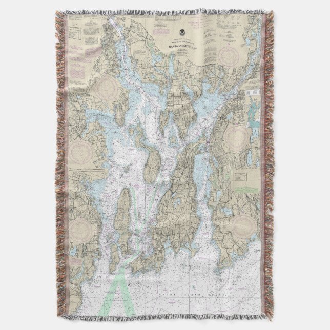 Narragansett Bay Nautical Chart 13221 Decke (Vorderseite Vertikal)