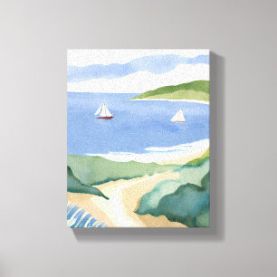 Narragansett Bay   Segelboot Coastal RI Aquarell Leinwanddruck