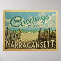 Narragansett Poster Vintage voyage de plage
