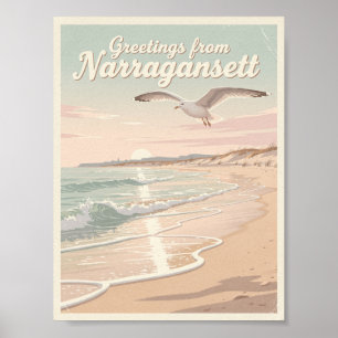 Narragansett, Rhode Island – Küstenwellen Poster