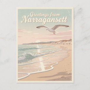 Narragansett, Rhode Island – Küstenwellen Postkarte