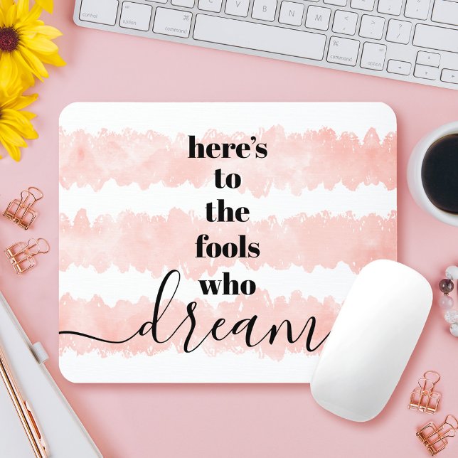 Narren, die treiben Modern Blush Pink Wasserfarbe Mousepad (Von Creator hochgeladen)