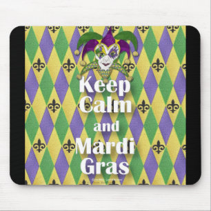 Narrensmaske Bleib ruhig und Mardi Gras Mousepad