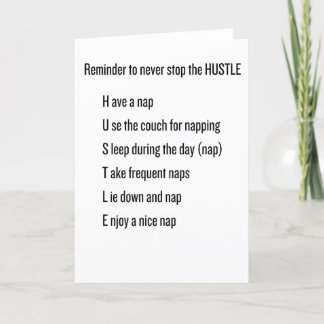 N'arrêtez jamais la carte de voeux Hustle