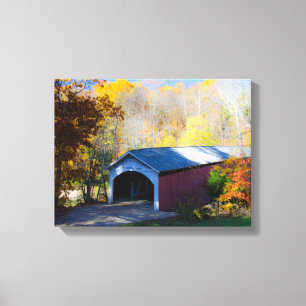 Narrow Covered Bridge Parke Landkreis, Indiana Leinwanddruck