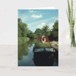 Narrowboat auf der Oxford-Kanal-Gruß-Karte Karte