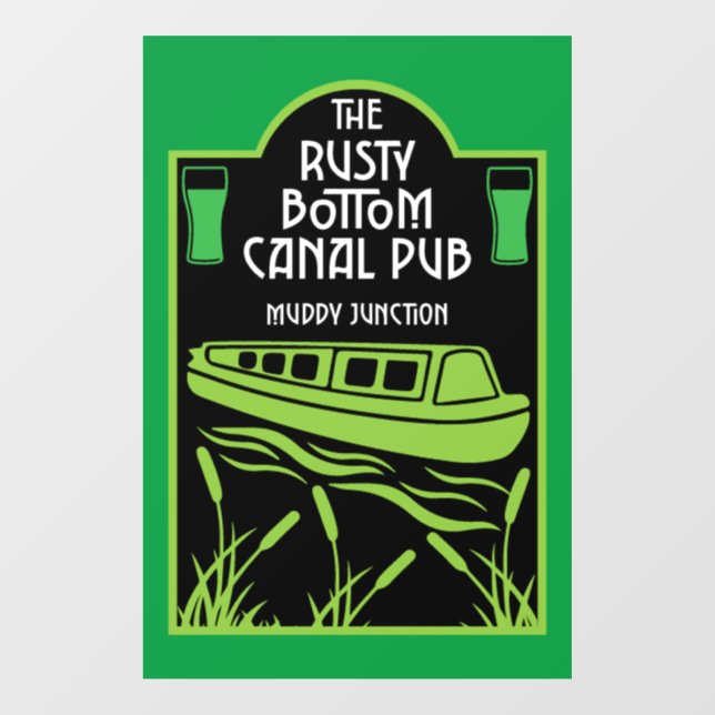 Narrowboat Canal Pubs Fensteraufkleber (Blatt)