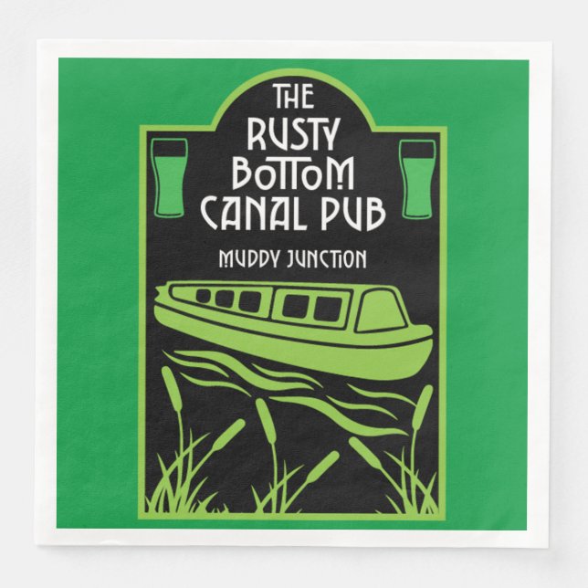Narrowboat Canal Pubs Serviette (Vorderseite)