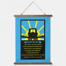 Narrowboat Funny Rules Wandteppich Mit Holzrahmen