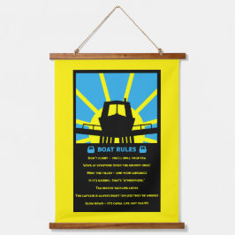 Narrowboat Funny Rules Wandteppich Mit Holzrahmen