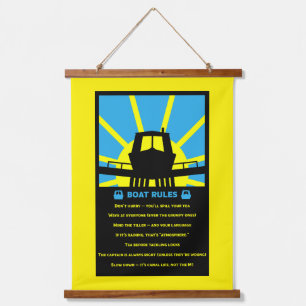 Narrowboat Funny Rules Wandteppich Mit Holzrahmen