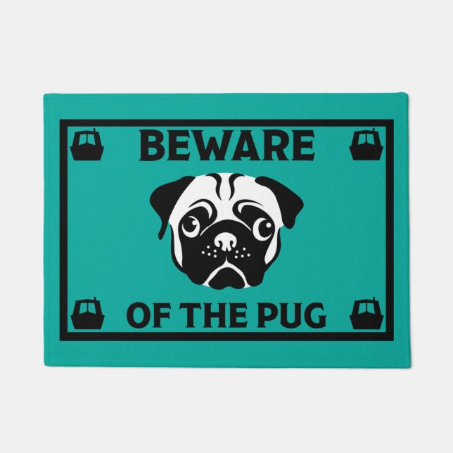 Narrowboat Kanalboat Mops Dog Dog Mat Fußmatte (Vorderseite)