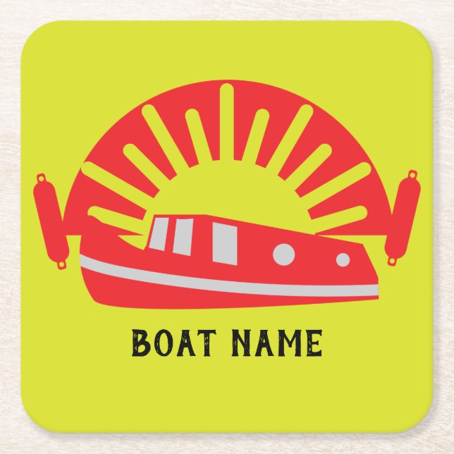 Narrowboat Kanalboot Living Doormat Schlüsselanhän Rechteckiger Pappuntersetzer (Vorderseite)