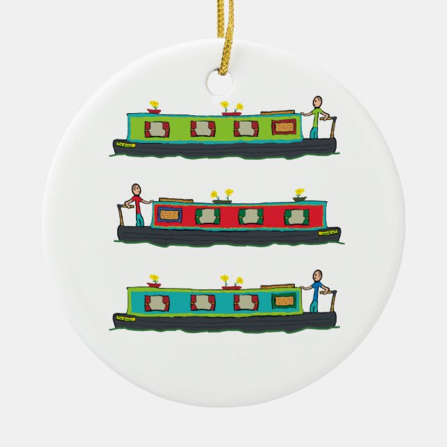 Narrowboat Keramik Ornament (Vorne)